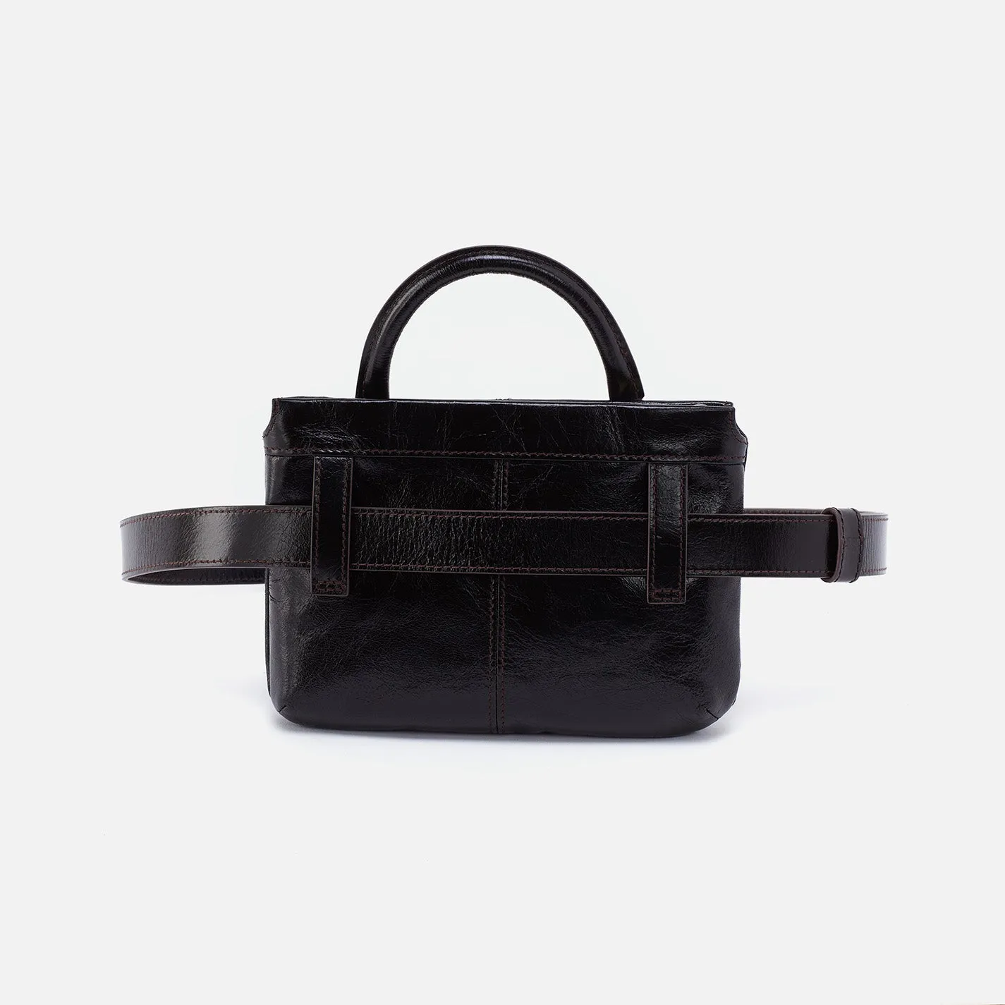 Sheila Belt Bag In Polished Leather - Black