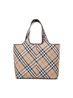 Vintage Check Print Tote Bag