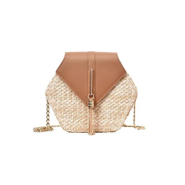 Woven Beach Circle Bohemia Handbag