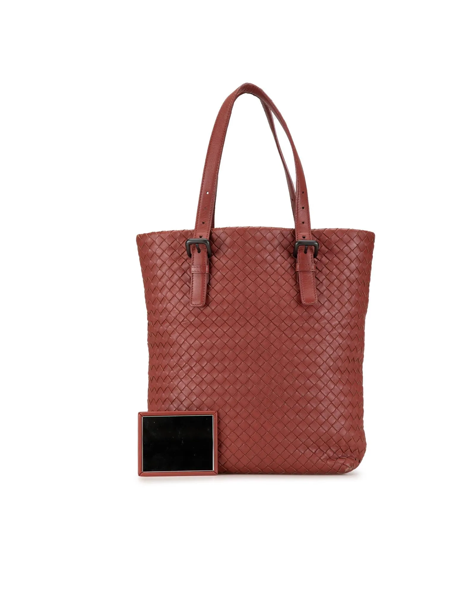 Woven Leather Tote with Adjustable Handles